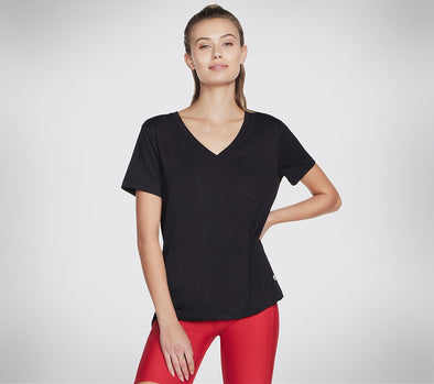 Skechers WTO80 Go Dri Serene V-Neck Tee Black