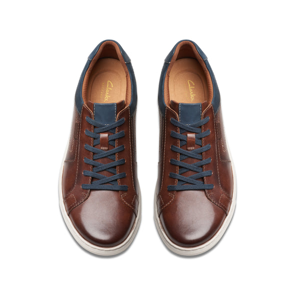 Clarks Mapstone Lace Mahogany Leather