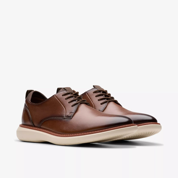 Clarks Brantin Plain Dark Tan Leather