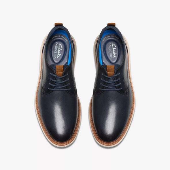 Clarks Brantin Plain Navy Leather