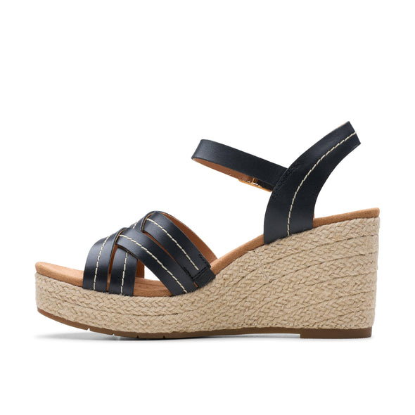 Clarks Sabina Strap Black Leather