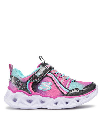 Skechers 302308L BKMT Heart Lights Rainbow