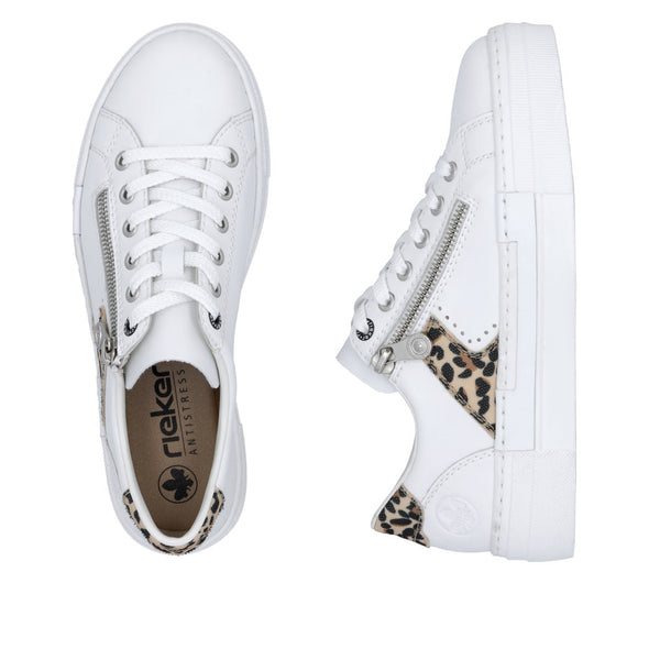 Rieker N4924-81 White/ Leopard Print