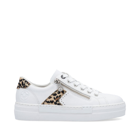 Rieker N4924-81 White/ Leopard Print