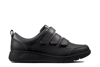 Clarks Scape Sky Black Leather - Extra Wide Fit