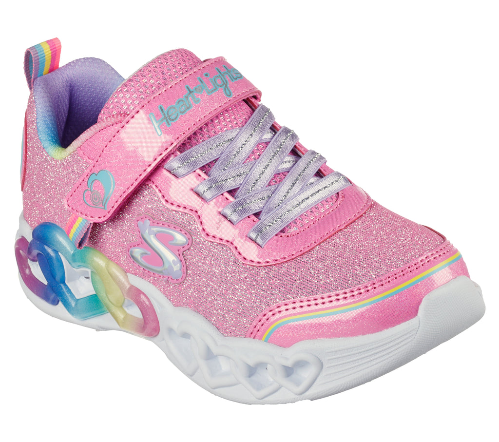 Pink light clearance up skechers